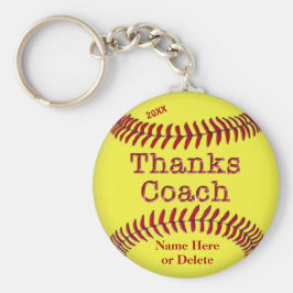 Softball Coach presenterar idéer med NAMN och ÅR Nyckelring