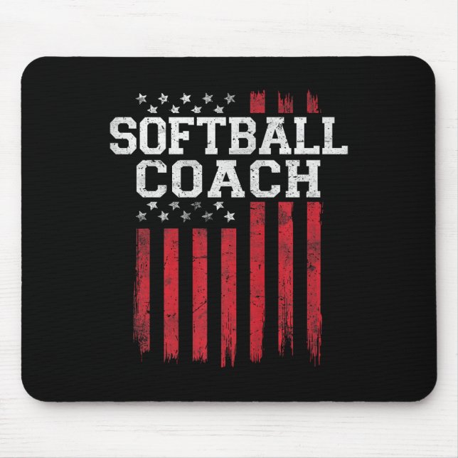 Softball Coach Proud American Flagga Usa Patriot P Musmatta (Framsidan)