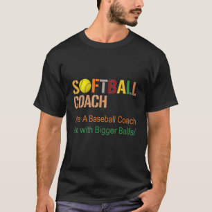 Softball coach som en baskerska men med blogg t shirt