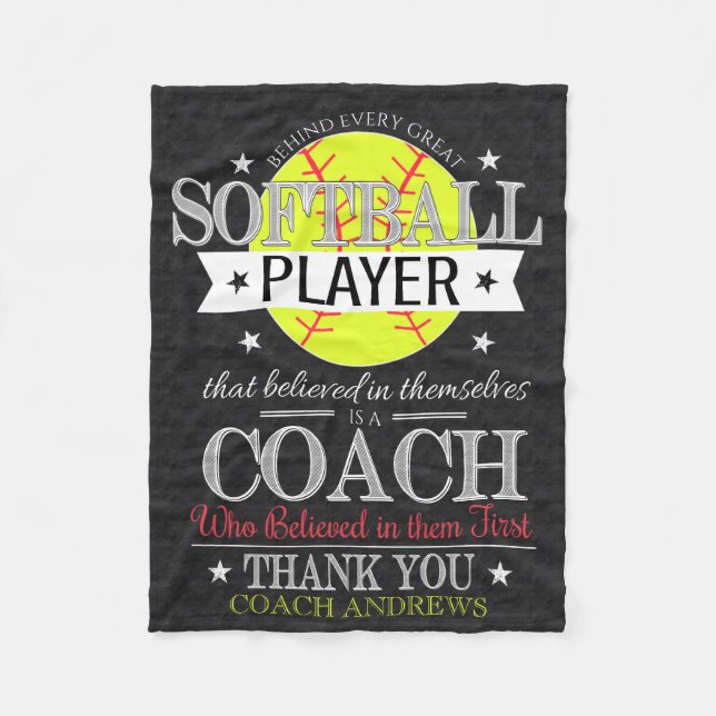 Softball Coach Tack Gift Blanket Fleecefilt (Framsidan)