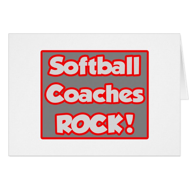 Softball Coacher Sten! Hälsningskort (Framsidan Horizontal)