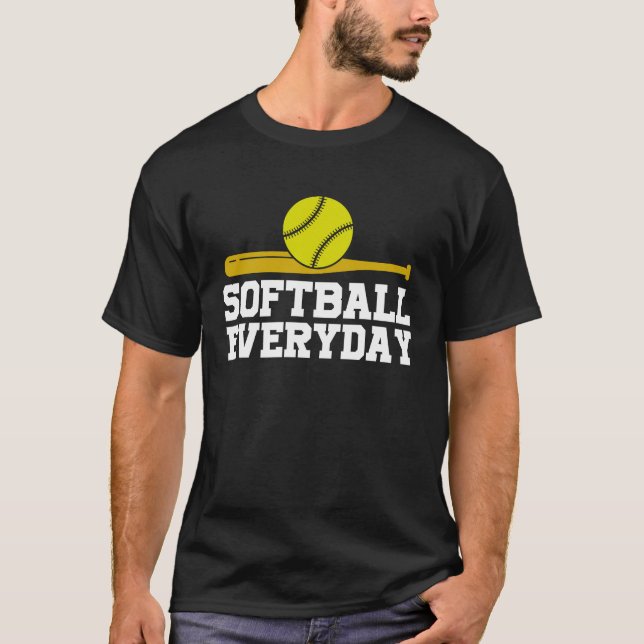 Softball dagaily Softball Baller Pitcher T Shirt (Framsida)