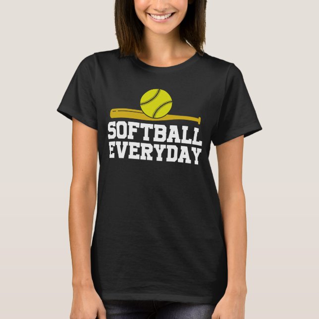 Softball dagaily Softball Baller Pitcher T Shirt (Framsida)