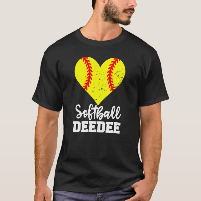 Softball Deedee Softball Heart Grandma Dee Dee T Shirt (Framsida)