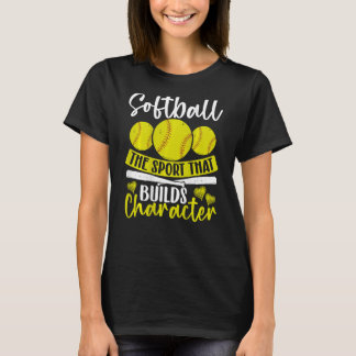 Softball den sport som Bygger teckenbakgrund T Shirt