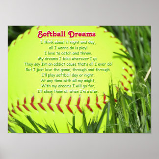 Softball Dikt Poster