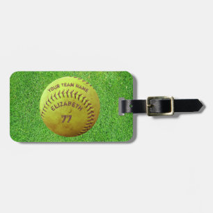 Softball Dirty Namn Team Number Boll Luggage Tag Bagagebricka