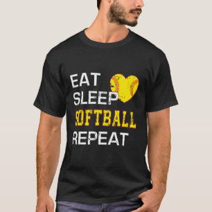 Softball Eat Softball Upprepa Softball Softball T Shirt