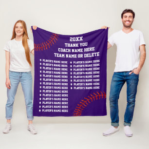 Softball- eller baseballlagledaregåvor, din färg fleecefilt
