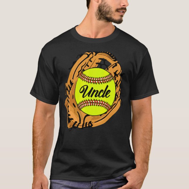 Softball farbror Softball-handskar och Boll farbro T Shirt (Framsida)