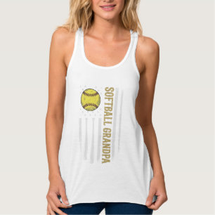 Softball Farfar Vintage Flag Vektor Design_1 Linne Med Racerback