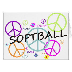 Softball färgad fredssymboler hälsningskort