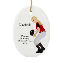 Softball Female Blonde Red & Black