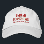 Softball Fläkt Anpassningsbar Sport Team Player Na Broderad Keps<br><div class="desc">Stöder ditt favoritlag eller din favoritspelare med det här FLÄKT-locket i TOPPEN. Lägg till högskola, ungdom, klubb, högskoleteam eller spelarens namn för att skapa en sorts hatt. (Du kan även ändra detta till vilken annan sport som helst.) Ändra enkelt texten och hatten färg så att de stämmer överens med lagets...</div>