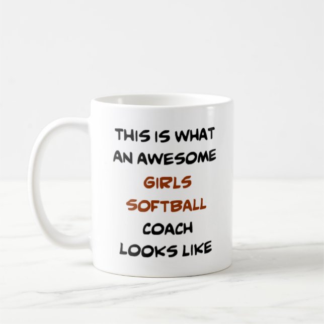 Softball-flicktränare, fantastisk kaffemugg (Vänster)