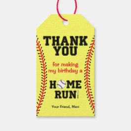 Softball Födelsedagsfest Tack Presentetikett