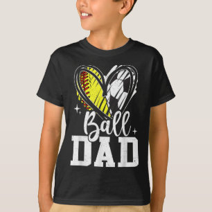 Softball-fotboll i boll Pappa vid båda sidor T Shirt