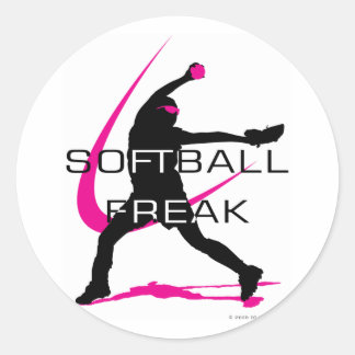 Softball-Freak - Pitcher-sida Runt Klistermärke