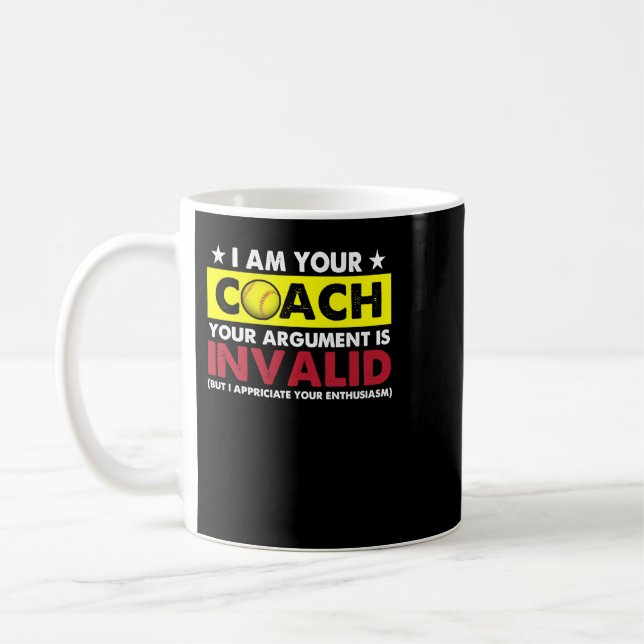 Softball FunnyCoach Tränar Personal 67 sport Kaffemugg (Vänster)