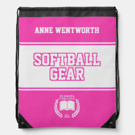 Softball Gear Anpassningsbar Rosa College Varsity  Gympapåse