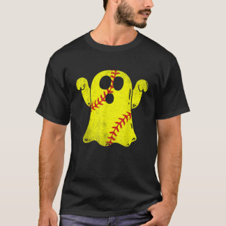 Softball Ghost Softball Älskare Halloween Costume T Shirt