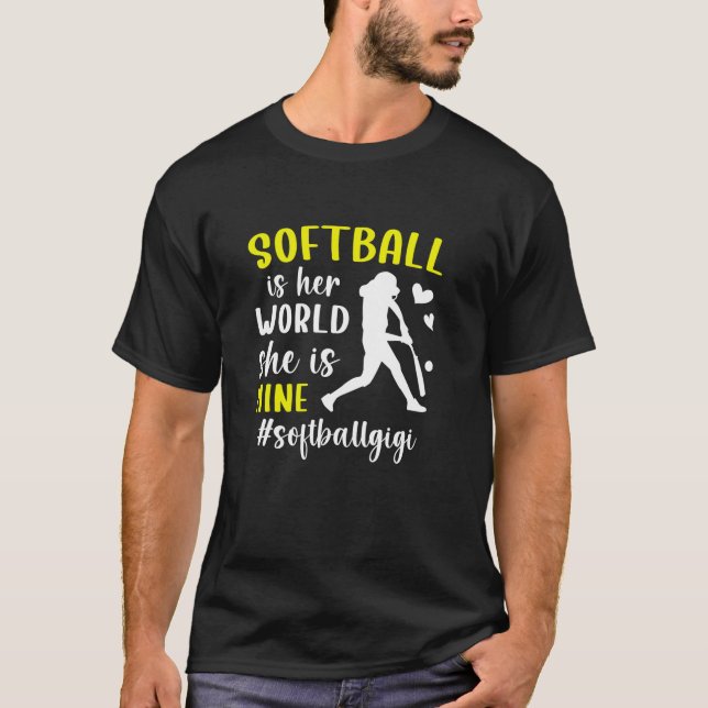 Softball Gigi Grandma Proud Softball Player Gigi T Shirt (Framsida)