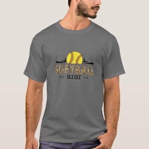 Softball Gigi Leopard Mönster Mor dag Älskare T Shirt