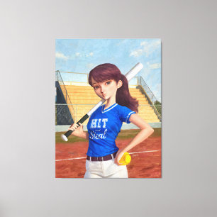 Softball Girl Canvastryck
