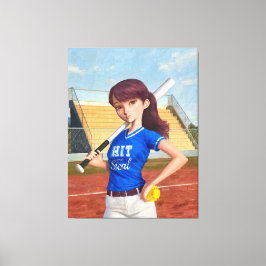 Softball Girl Canvastryck