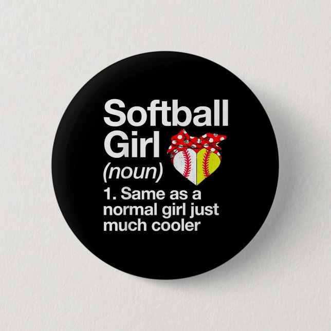 Softball Girl Definition Sassy Sports Knapp (Framsida)