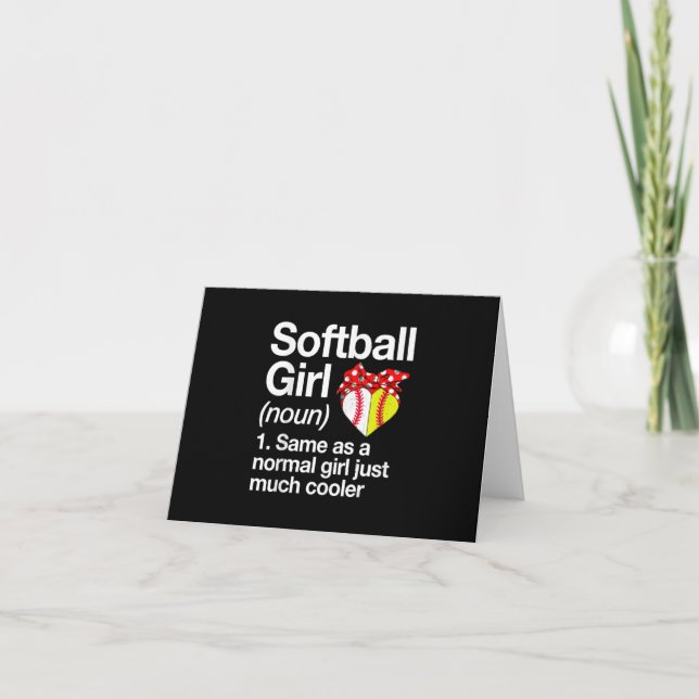 Softball Girl Definition Sassy Sports Tack Kort (Framsida)