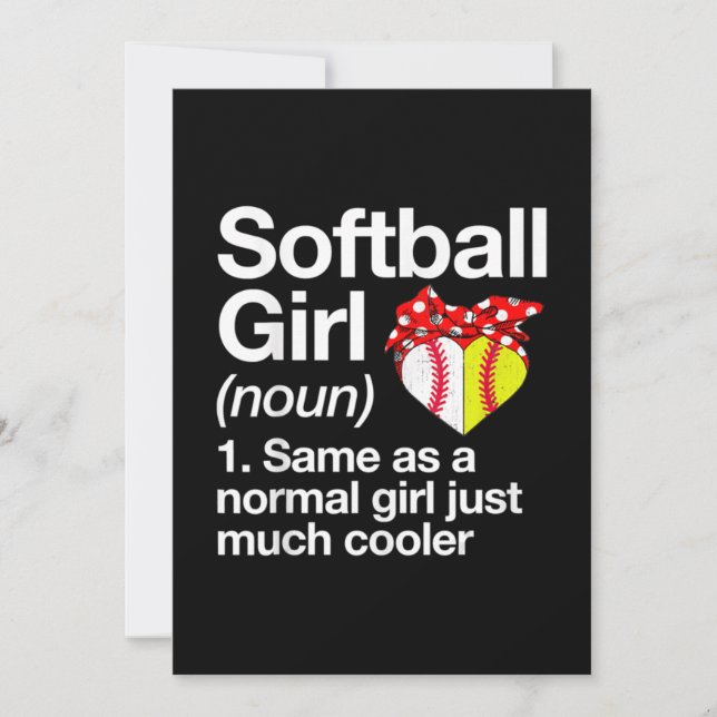 Softball Girl Definition Sassy Sports Tack Kort (Framsida)