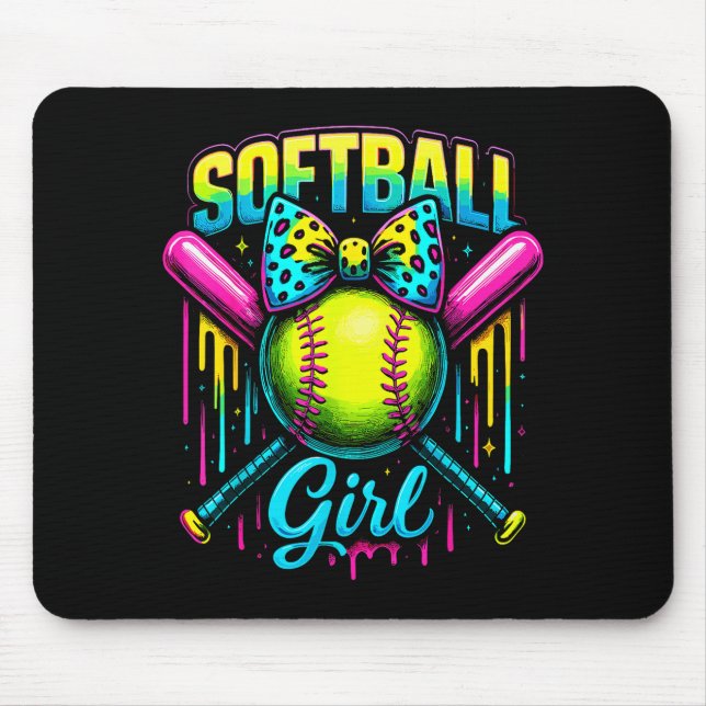 Softball Girl Drip Funny Softball Player  Musmatta (Framsidan)