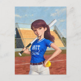 Softball Girl Vykort