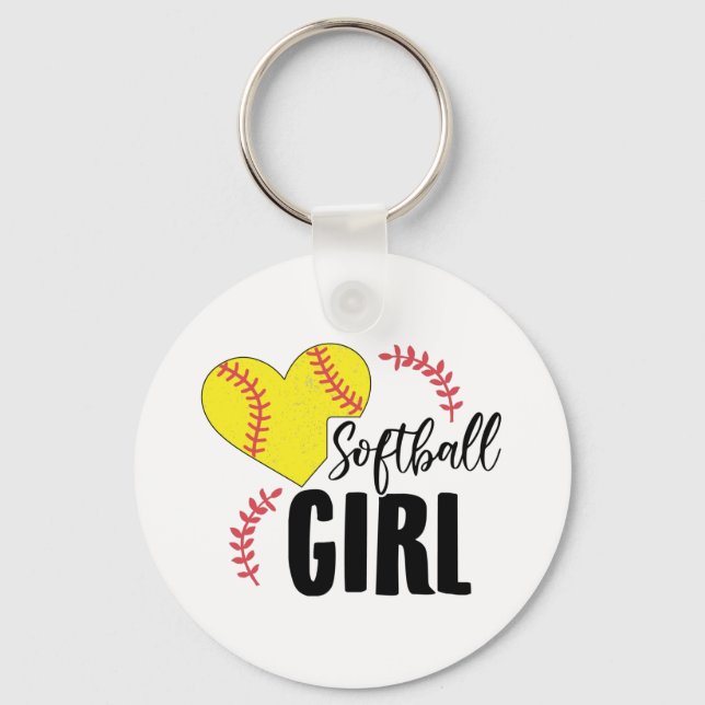 Softball Girl | Yrkesgrupp inom idrott Gift Idea Nyckelring (Framsida)