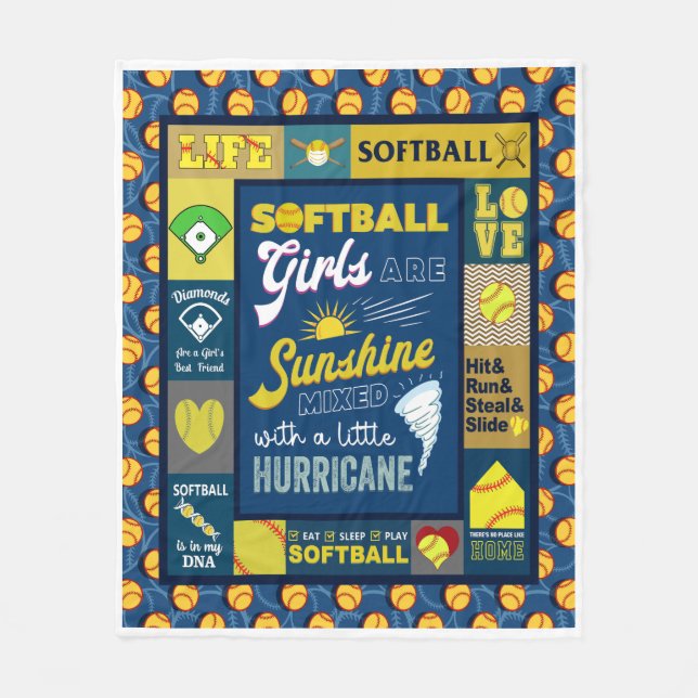 Softball Girls är Sunshine Fleecefilt (Framsidan)