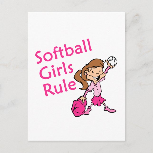 Softball Girls-regel Vykort (Framsida)
