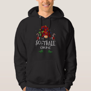 Softball Gnome Buffalo Play Julgran Li Hoodie
