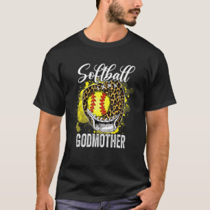 Softball Godmor Leopard Glove Day Day Mammor T Shirt