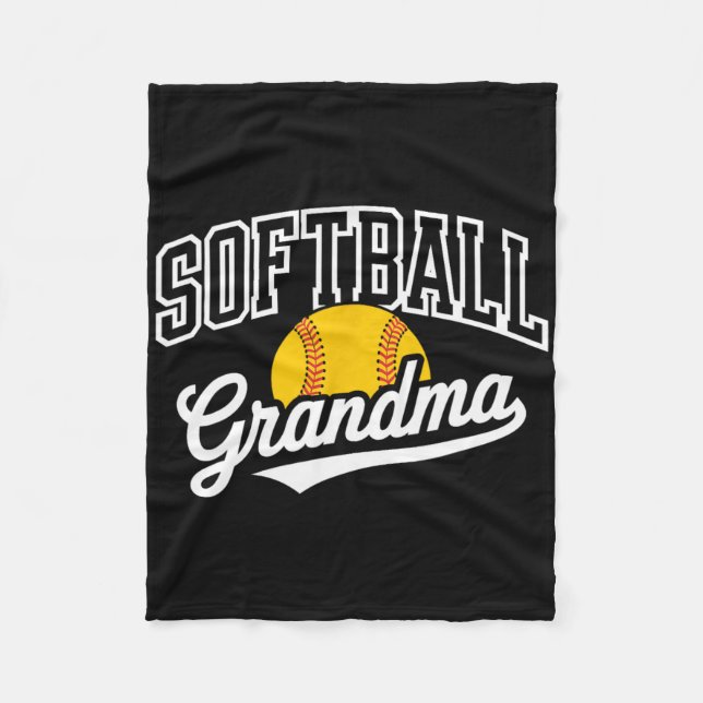 Softball Grandma _1  Fleecefilt (Framsidan)