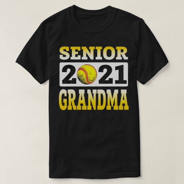 Softball Grandma Senior 2021 Best Gift For Softbal T Shirt (Design framsida)