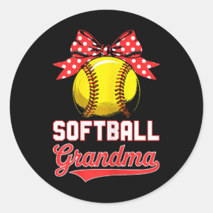 Softball Grandma Shirt Women Softball Älskare Mor Runt Klistermärke