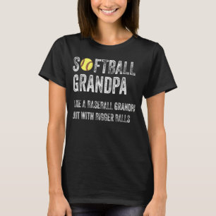 Softball Grandpa som en baseball Grandpa med stor T Shirt