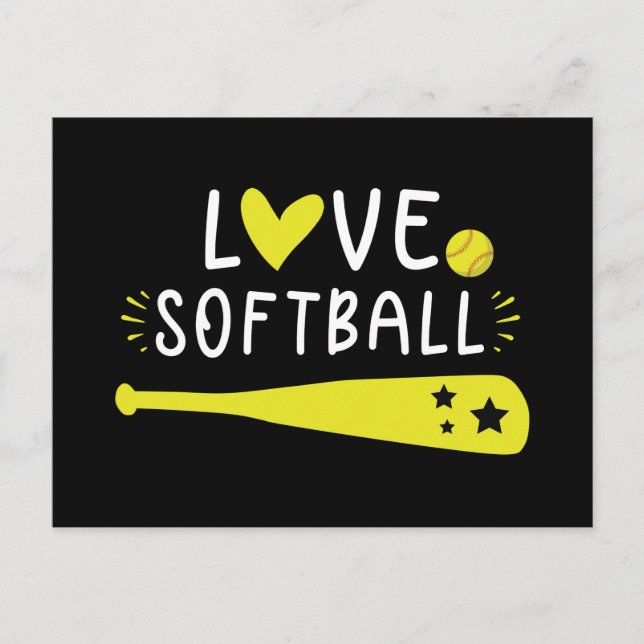Softball Graphic Sayed for Girls and Women Inbjudan Vykort (Framsida)