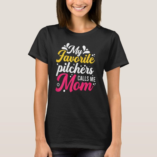 Softball Graphics Women and Mammor Softball Pitche T Shirt (Framsida)