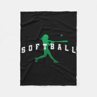 Softball Green Team Player Varsity Text  Fleecefilt