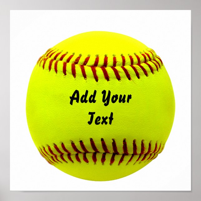Softball Gult Softball Sports Team Coach Poster (Framsidan)