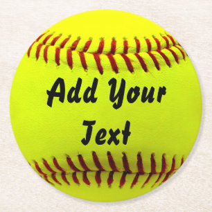 Softball Gult Softball Sports Team Coach Underlägg Papper Rund