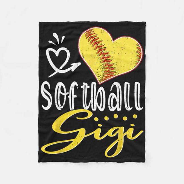 Softball Heart Softball Gigi Family Matching  Fleecefilt (Framsidan)