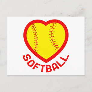 Softball Heart Vykort